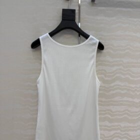 Cassandre geripptes Tanktop aus Baumwolle Weiß