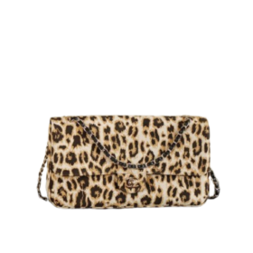 Leopard Leather Flap 33 cm