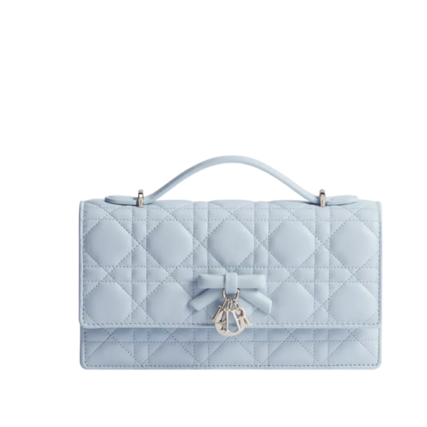 Mini-Tasche Eisblau / Silber 21 cm