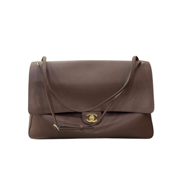 Maxi Flap Bag Braun/Gold 38.5 cm