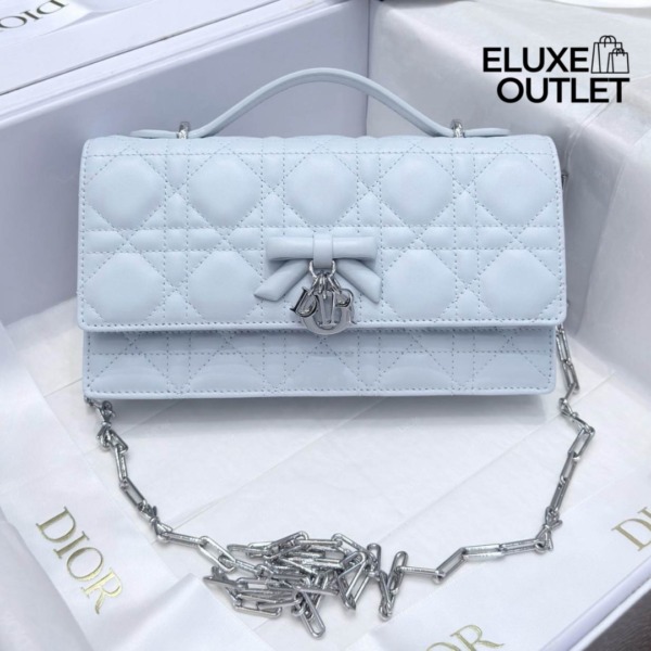 Mini-Tasche Eisblau / Silber 21 cm