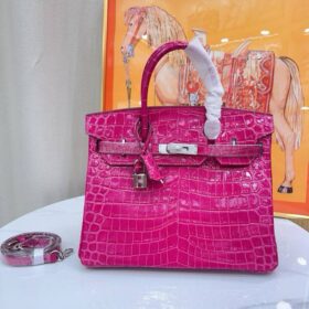Birkin 25 Shiny Alligator Pink Palladium