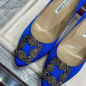 Hangisi Blau Satin Pumps 10 cm