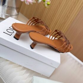 Loewe Anagram Rhinestone Slide Sandals – Cognac