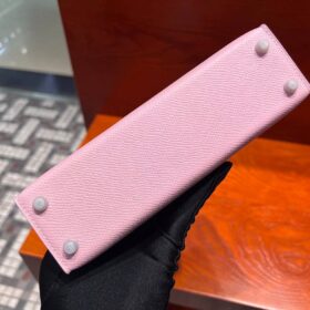 Mini Kelly Sakura Pink/ Silberne Hardware19 cm