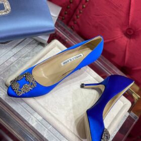 Hangisi Blau Satin Pumps 10 cm