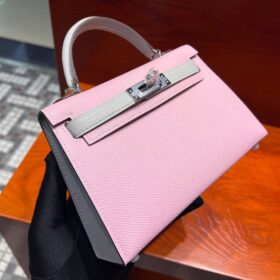 Mini Kelly Sakura Pink/ Silberne Hardware19 cm