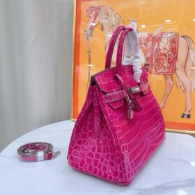 Birkin 25 Shiny Alligator Pink Palladium