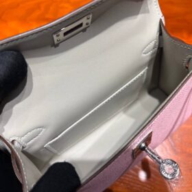 Mini Kelly Sakura Pink/ Silberne Hardware19 cm