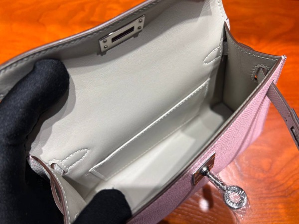 Mini Kelly Sakura Pink/ Silberne Hardware19 cm