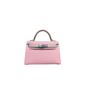 Mini Kelly Sakura Pink/ Silberne Hardware19 cm