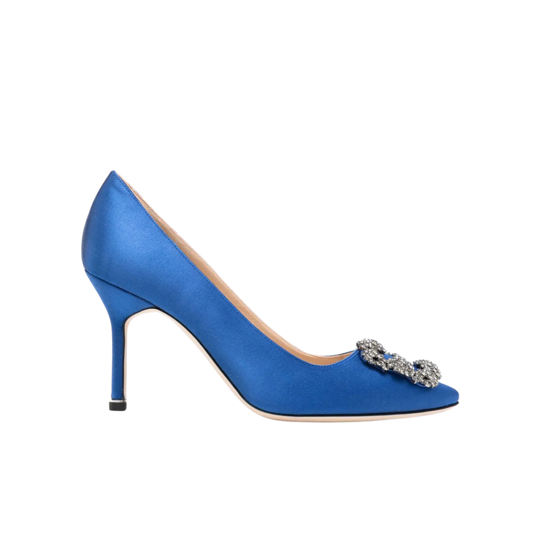 Hangisi Blau Satin Pumps 10 cm
