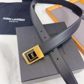 LA 66 dünner Gürtel aus genarbtem Lammleder Schwarz 2cm
