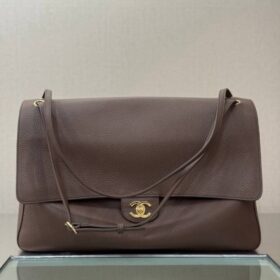 Maxi Flap Bag Braun/Gold 32 cm