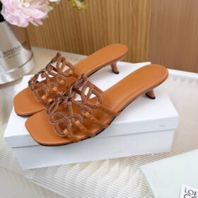 Loewe Anagram Rhinestone Slide Sandals – Cognac