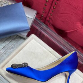 Hangisi Blau Satin Pumps 10 cm