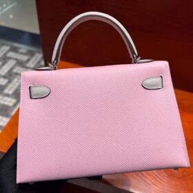 Mini Kelly Sakura Pink/ Silberne Hardware19 cm