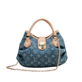 Pleaty Denim Blau Monogram 26 cm