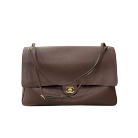 Maxi Flap Bag Braun/Gold 32 cm