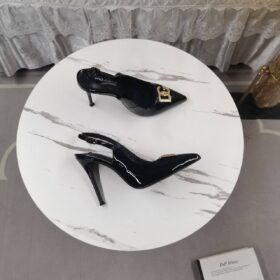 Plaque Heeled Slingback Pumps 10 cm