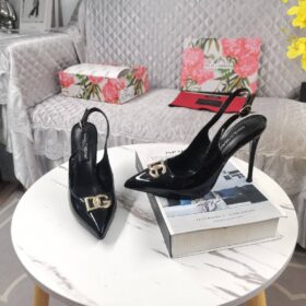 Plaque Heeled Slingback Pumps 10 cm