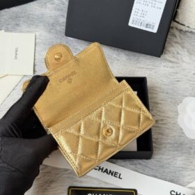 Metallisches Caviar-Kartenetui Gold 11 cm