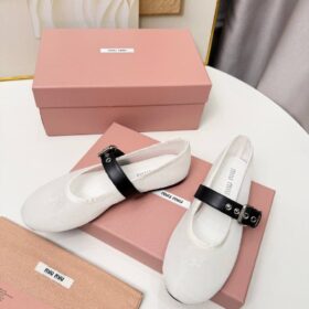 Ballerinas aus Mesh-Gewebe Weiß