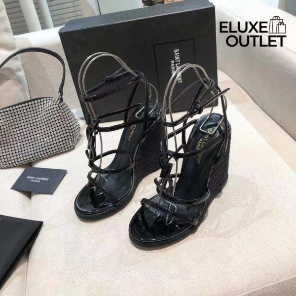 Cassandra Espadrille-Keilsandale Schwarz