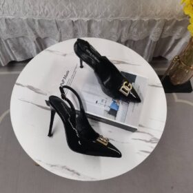 Plaque Heeled Slingback Pumps 10 cm