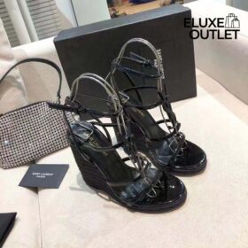 Cassandra Espadrille-Keilsandale Schwarz