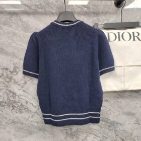 Kurzarm-Pullover Marineblau