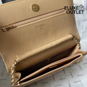 Caviar Wallet on Chain Beige/Gold 19cm