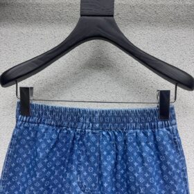 Monogram Blau Denim Mini Shorts