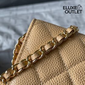 Caviar Wallet on Chain Beige/Gold 19cm