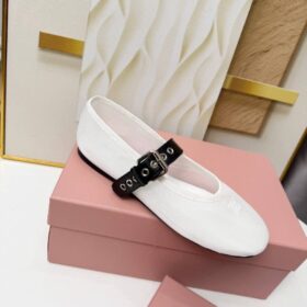Ballerinas aus Mesh-Gewebe Weiß