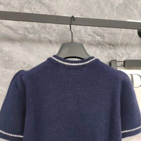Kurzarm-Pullover Marineblau