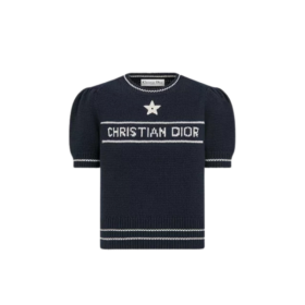 Kurzarm-Pullover Marineblau