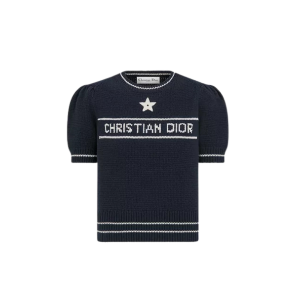 Kurzarm-Pullover Marineblau