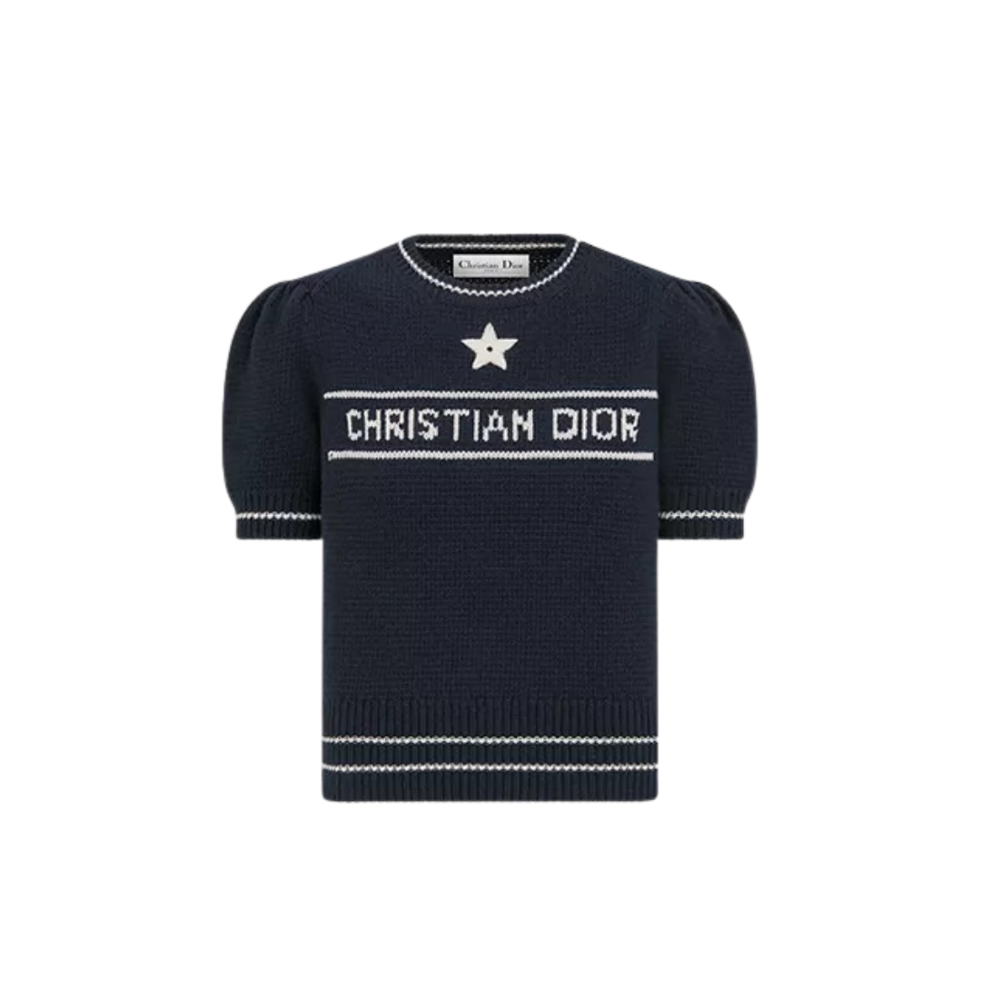 Kurzarm-Pullover Marineblau
