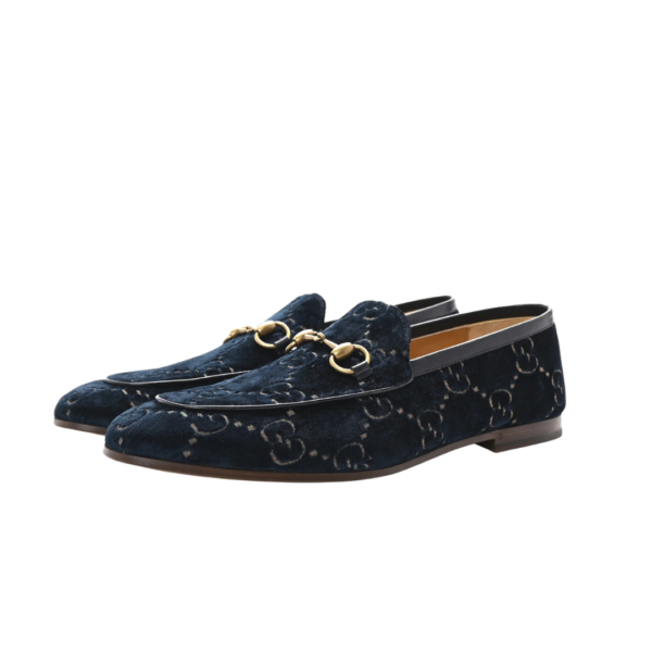Jordaan Horsebit-Loafer aus blauem GG-Samt
