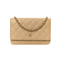 Caviar Wallet on Chain Beige/Gold 19cm
