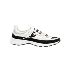 Sneakers Kalbsleder & Wildleder Schwarz/Weiß
