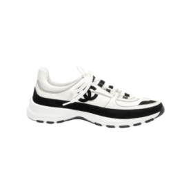 Sneakers Kalbsleder & Wildleder Schwarz/Weiß