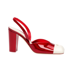 Slingpumps Weiß/Rot
