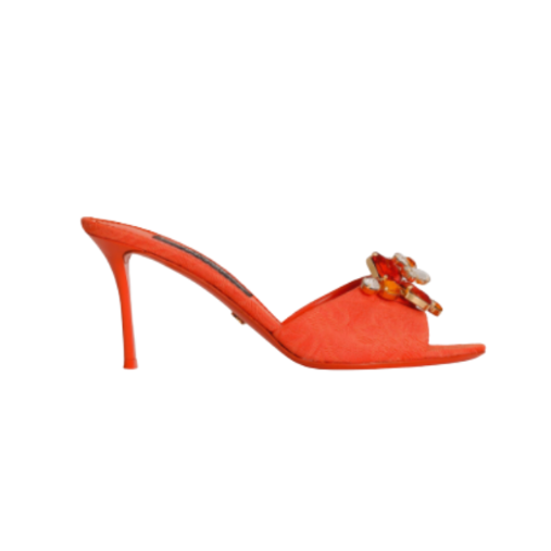 Brokat-Mules mit Stickerei 7.5 cm