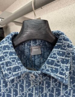 Kurzarmhemd Dior Oblique in Denim-Blau