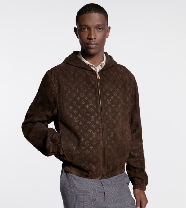 Monogram Embossed Suede Kapuzenpullover