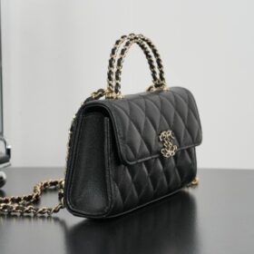 Caviar Quilted Chain Schwarz 18 cm