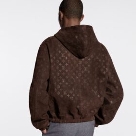 Monogram Embossed Suede Kapuzenpullover