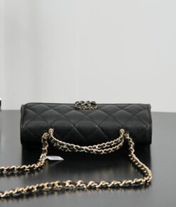 Caviar Quilted Chain Schwarz 18 cm